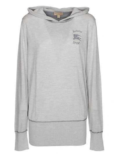 Shop Burberry Logo Embroidered Sweatshirt In Grey