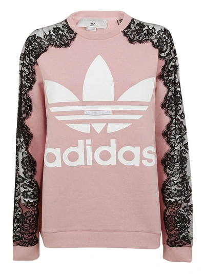 Shop Stella Mccartney Lace Details Sweatshirt In Pink