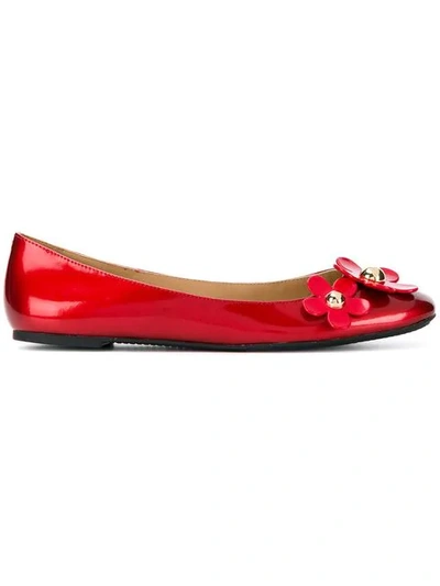 Shop Marc Jacobs Daisy Ballerina Flats In Red