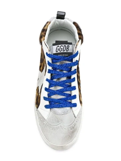 Shop Golden Goose Deluxe Brand Mid Star Leopard Sneakers - Grey