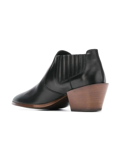 Shop Tod's Low Heeled Ankle Boots In Black