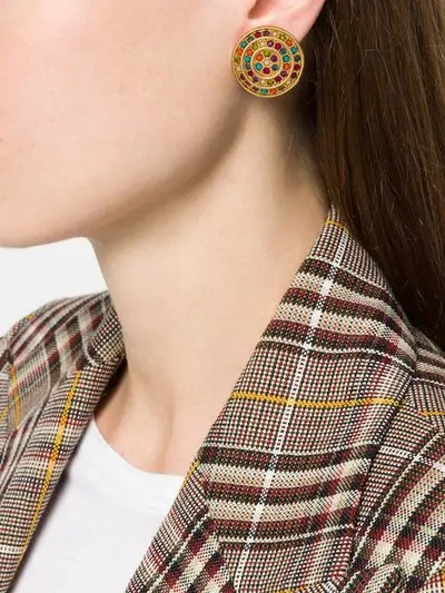 Pre-owned D'orlan Vintage 1980's  Round Earrings In Metallic