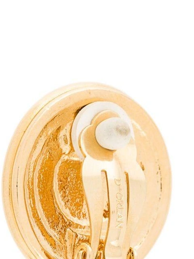 Pre-owned D'orlan Vintage 1980's  Round Earrings In Metallic