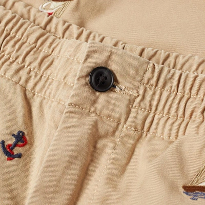 Shop Polo Ralph Lauren Embroidered Chino Short In Neutrals
