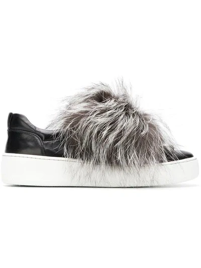 fur trim sneakers