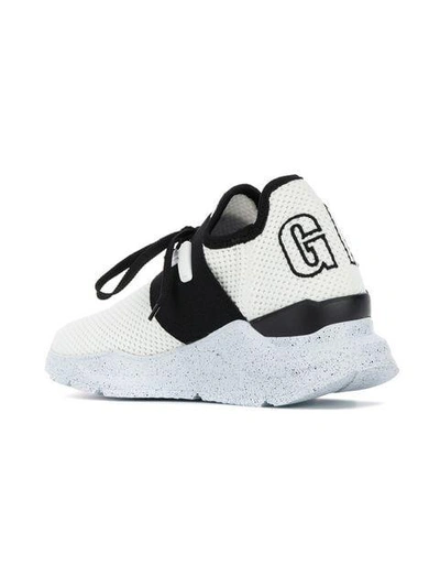 Shop Msgm Logo Embroidered Sneakers In White