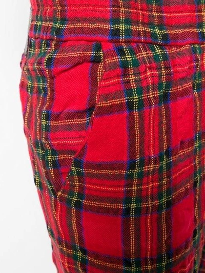 Shop R13 Tartan Cropped Trousers In Red