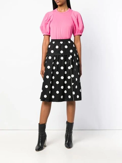 Shop Marc Jacobs Polka Dot Mid Skirt - Black