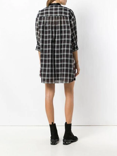 Shop Marc Jacobs Plaid Mandarin Collar Shirt Dress - Black