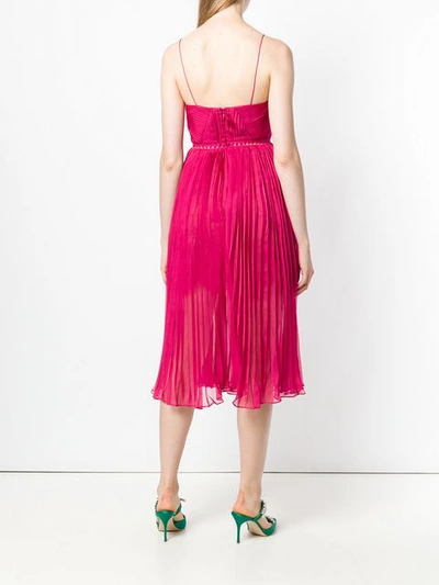 Shop Self-portrait Pleated Chiffon Midi Dress - Pink