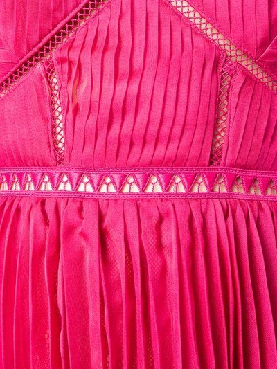 Shop Self-portrait Pleated Chiffon Midi Dress - Pink