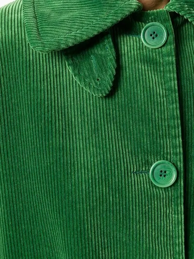 Shop Aspesi Single-breasted Corduroy Coat - Green