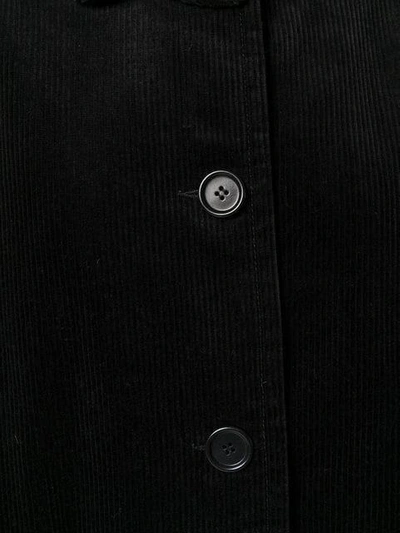 Shop Aspesi Single-breasted Corduroy Coat In Black
