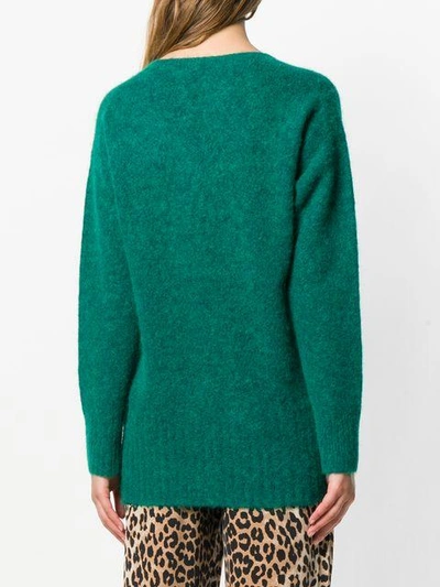Shop Kenzo Embroidered Sweater In Green