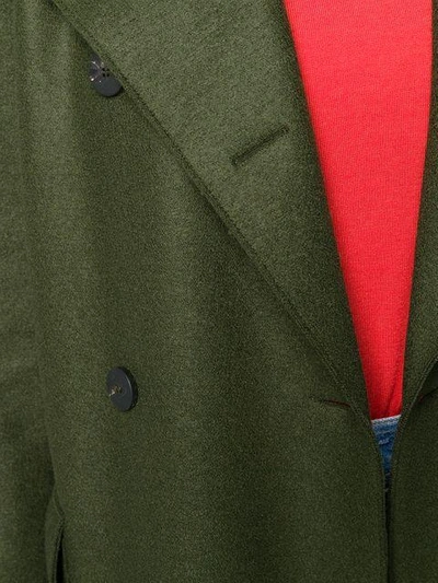 Shop Harris Wharf London Double Breasted Coat In Green