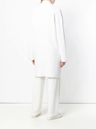 Shop Iris Von Arnim Basketweave Cardi-coat - White
