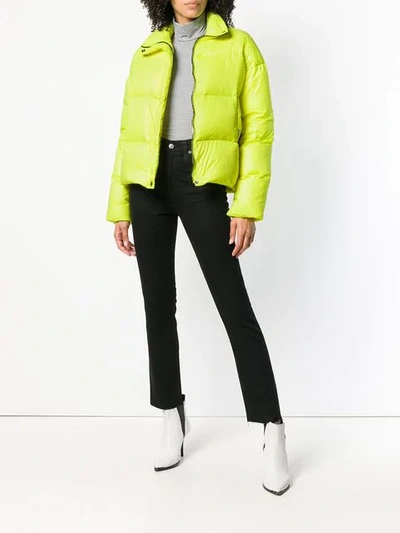 Shop Forte Dei Marmi Couture High Neck Padded Jacket - Yellow & Orange