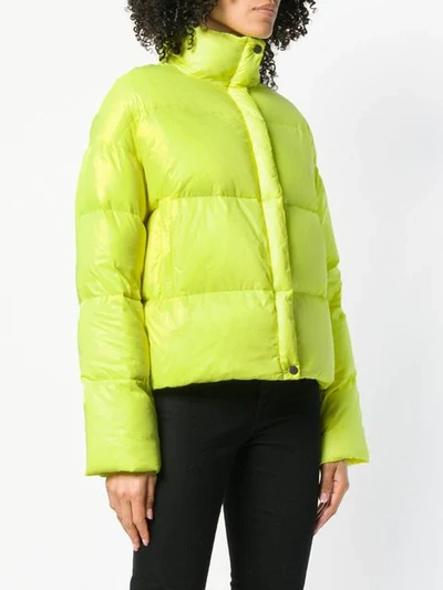 Shop Forte Dei Marmi Couture High Neck Padded Jacket - Yellow & Orange