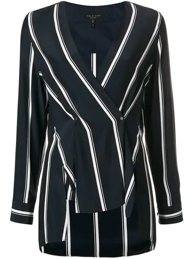 Shop Rag & Bone Striped Blouse In Blue