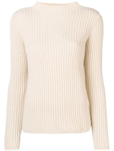 Shop Allude Ribbed Sweater - Nude & Neutrals