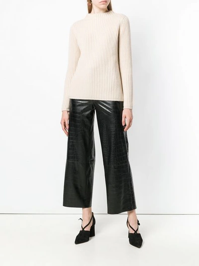 Shop Allude Ribbed Sweater - Nude & Neutrals