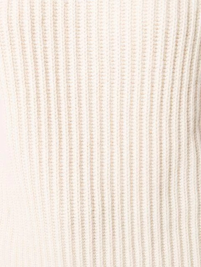 Shop Allude Ribbed Sweater - Nude & Neutrals