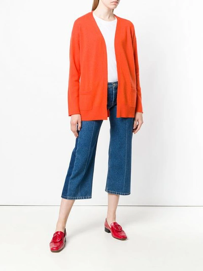 Shop Allude Knitted Cardigan - Orange In Yellow & Orange