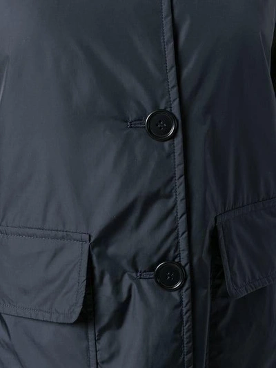 Shop Aspesi Single Breasted Coat In Blue