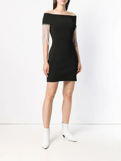 Shop Christopher Kane Tasselled Off Shoulder Dress - Black