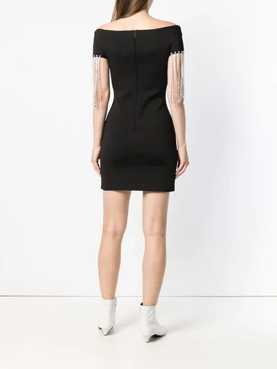 Shop Christopher Kane Tasselled Off Shoulder Dress - Black