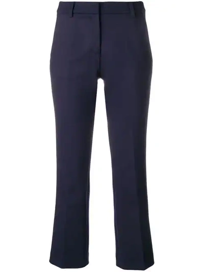 Shop Semicouture Tailored Cropped Trousers In Blue