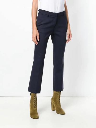 Shop Semicouture Tailored Cropped Trousers In Blue