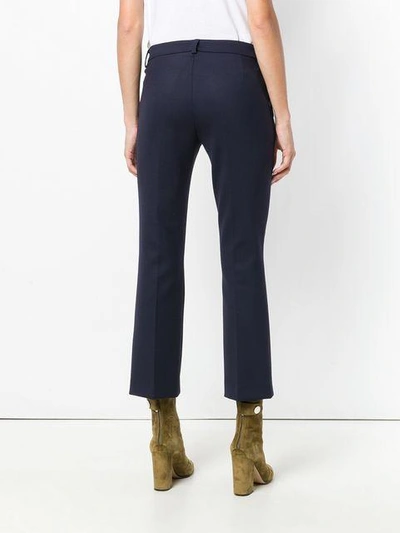 Shop Semicouture Tailored Cropped Trousers In Blue