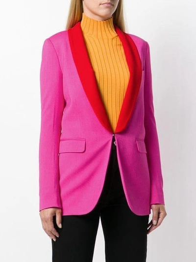 Shop Msgm Perfectly Fitted Jacket In Pink