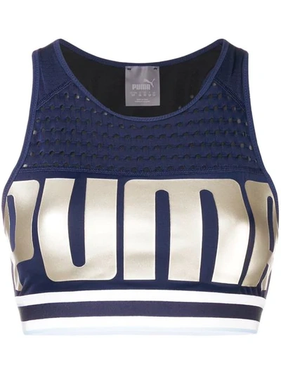 Shop Puma X Selena Gomez Sport Bra In Blue