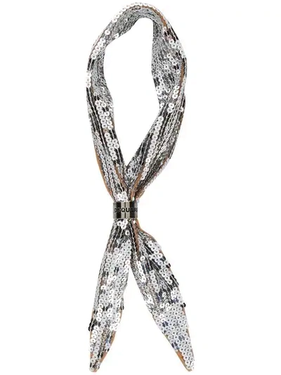 Shop Dsquared2 Sequinned Scarf - Metallic