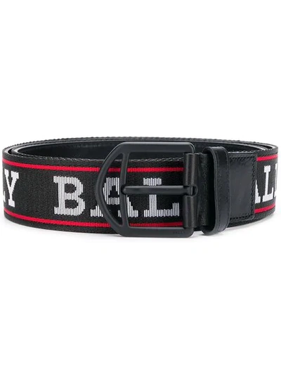 Shop Bally Logo Buckle Belt In Black