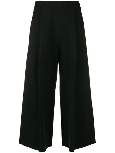 Shop Pierantoniogaspari Wide Leg Cropped Trousers - Black