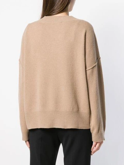 Shop Federica Tosi Cut-detail Flared Sweater In Neutrals