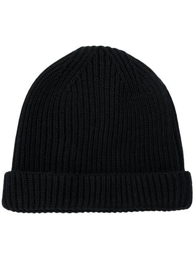 Shop Lemaire Ribbed-knit Beanie - Black