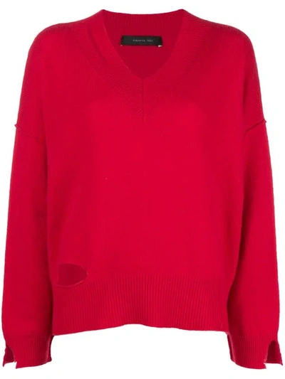 Shop Federica Tosi Cut-detail Fitted Sweater - Red
