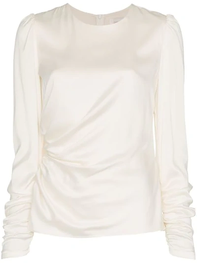 Shop Zimmermann Draped Silk Bodice Top In White