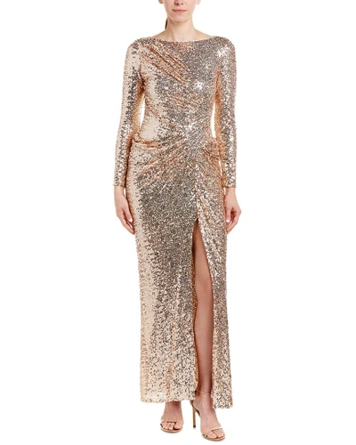 Shop Badgley Mischka Gown In Metallic