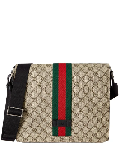 Shop Gucci Gg Supreme Canvas Messenger Bag In Brown