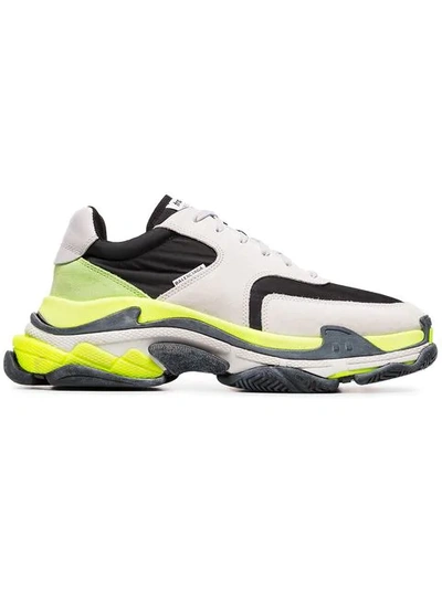 Shop Balenciaga Fluorescent Triple S Trainers In Grey