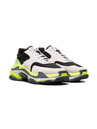 Balenciaga Triple S Nylon, Suede And Leather Sneakers In Grey | ModeSens