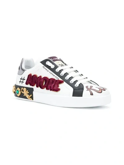 Shop Dolce & Gabbana Portofino Sneakers In White