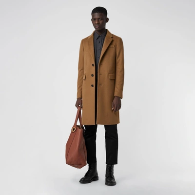 Burberry Wool Cashmere Tailored Coat In Dark Camel | ModeSens