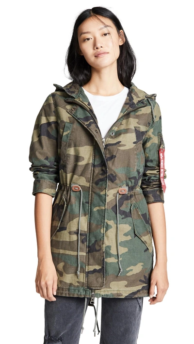 Shop Alpha Industries Meri Fishtail Field Coat In Camo