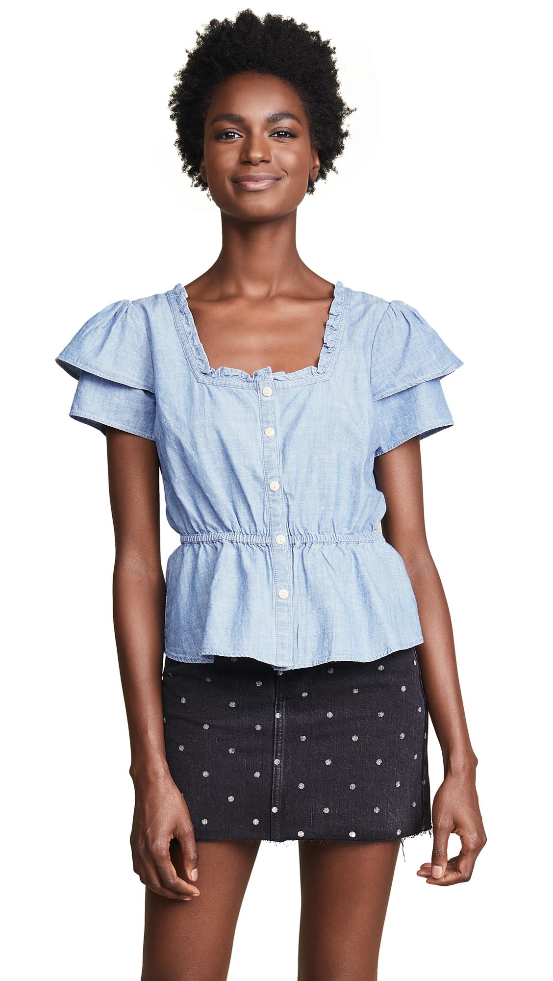 ruffle sleeve peplum top